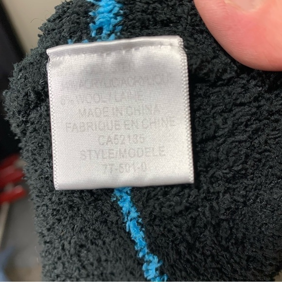 OCEAN Earth Cozy Oversized Black Stripes Chenilles Knit Wool Blend Sweater XL - Picture 10 of 10